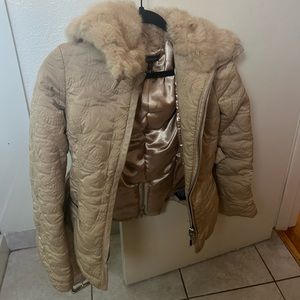 Vintage Bebe Fur Trim Jacket with Belt